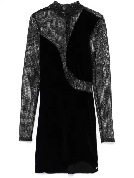 Rochie mini Nissa de catifea de costum mini negru
