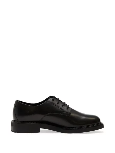 Δερμάτινα sneakers Geox με κορδόνια μαύρο