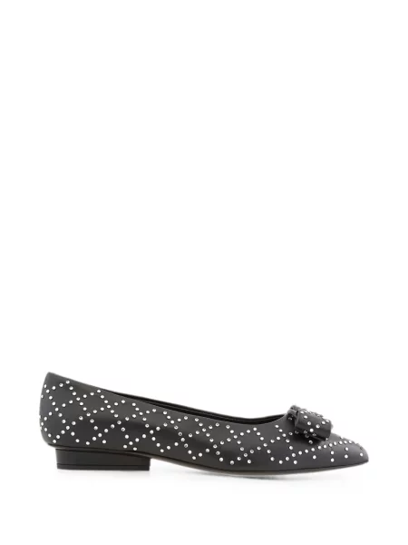 Pantofi cu toc Ferragamo fără toc cu tepi negru