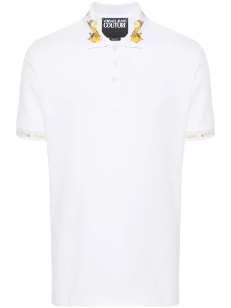 Polo Versace Jeans Couture z nadrukiem białe