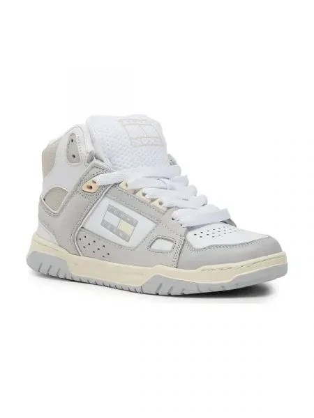 Tommy Jeans De piele sneakers gri