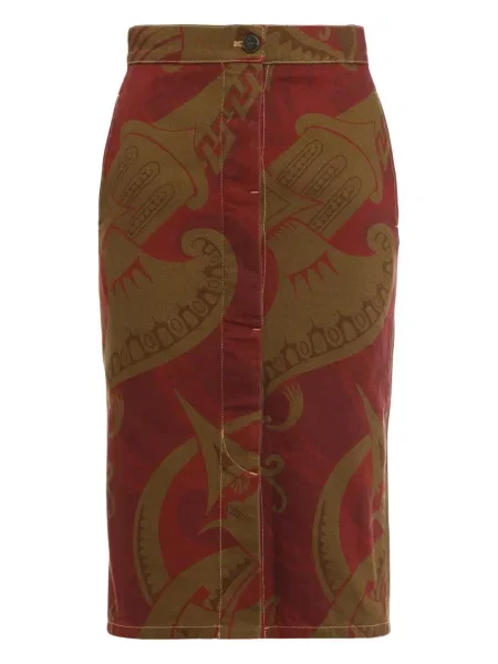 Fustă midi Vivienne Westwood cu imagine până la genunchi roșu
