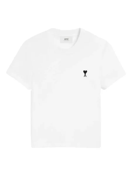 Tricou Ami Paris cu motiv cu inimi alb