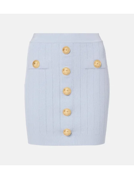 Fustă Balmain tricotate albastru