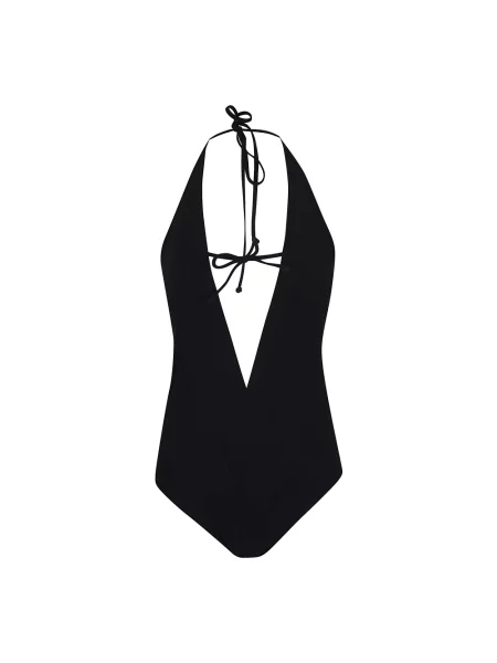 Lniany strój kąpielowy Valentino Garavani czarny