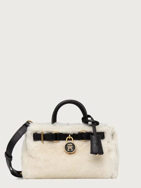Tommy Hilfiger geantă crossbody pentru femei din lână bej