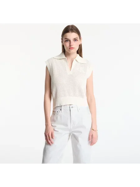Vestă Calvin Klein Jeans Crochet Cropped Vest Tofu M