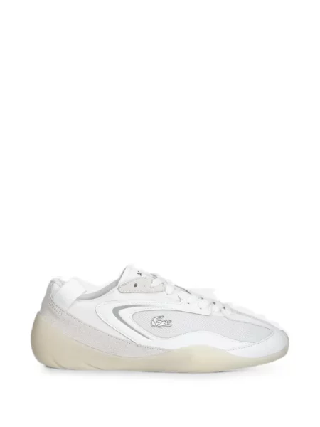 Sneakerși Lacoste din piele de căprioară alb