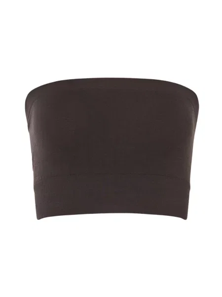 Krótki top Wolford z wełny merino bez ramiączek brązowy