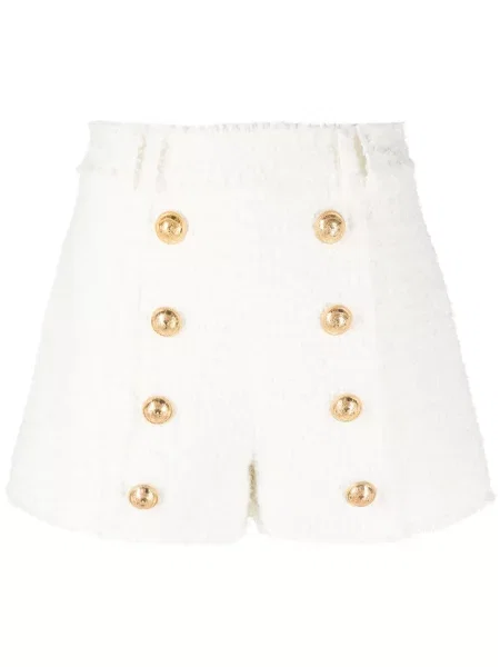 Pantaloni scurți Balmain din tweed alb