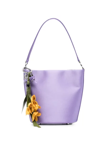 Pandantiv Self-portrait din satin cu model floral violet