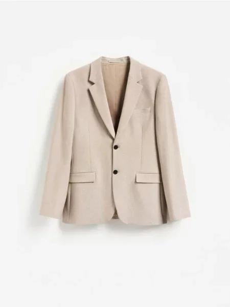 Reserved Sacou regular fit cu adaos de bej
