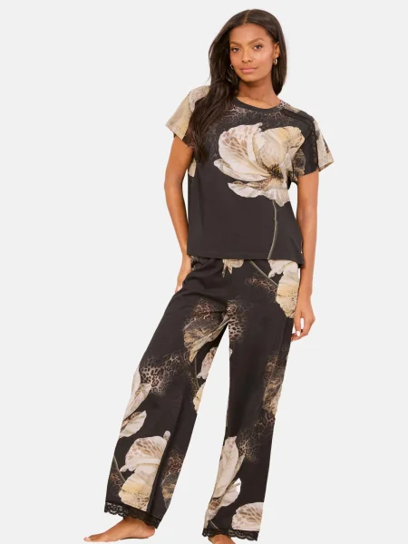 Lipsy Pijama bej deschis negru