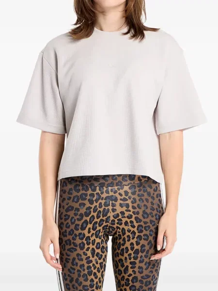 Футбол тениска с дълъг ръкав Adidas на райета мъниста бяло