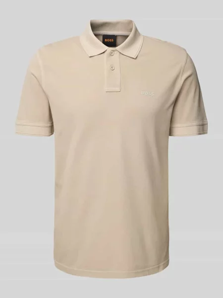 Koszulka polo o kroju regular fit z czystej bawełny model PRIME' Boss Orange beżowa