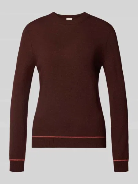 Sweter z dzianiny o kroju regular fit z czystej wełny lana z prążkowanymi ściągaczami Stefanel