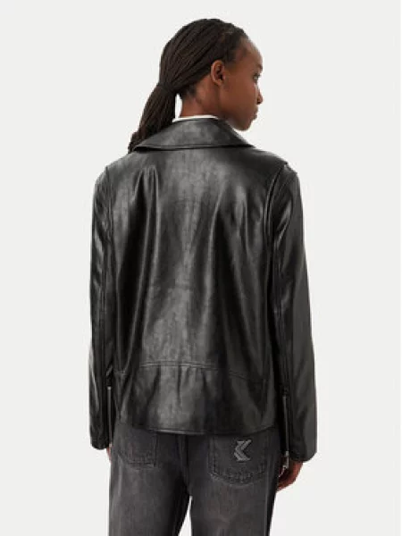 Bunda z imitace kůže Calvin Klein Jeans černá