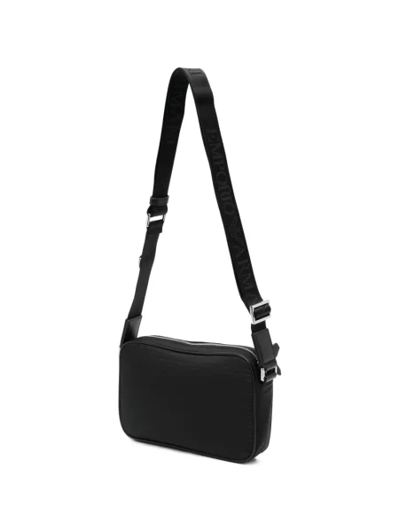 Crossbody táska Emporio Armani autogrammal fekete