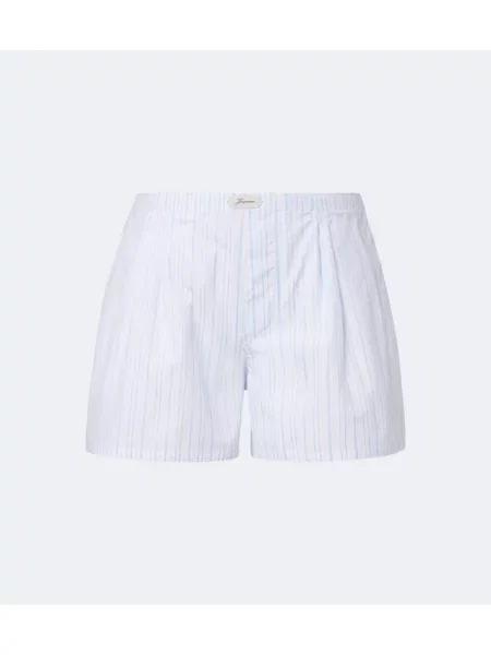 Pantaloni scurți Jacquemus din poplin albastru