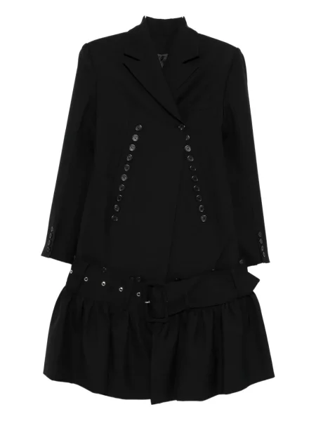 Płaszcz Rokh z falbankami czarny