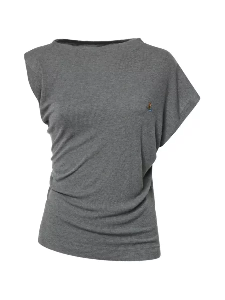 Top Vivienne Westwood asimetric drapat gri
