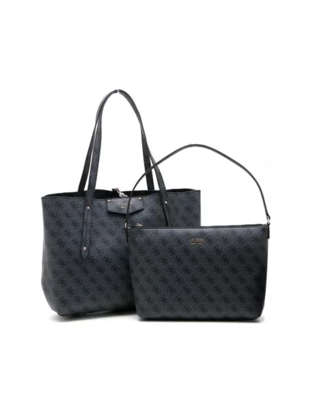 Torebka skórzana Guess skórzana czarna