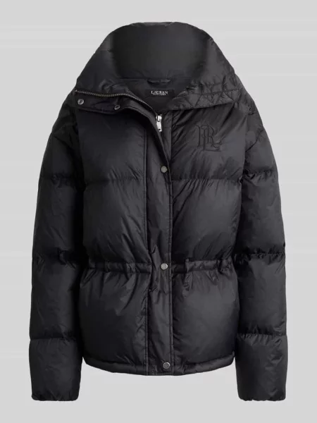 Płaszcz pikowany o kroju regular fit ze ściągaczem w talii model WOVEN-PUFFER-COAT' Lauren Ralph Lauren czarny