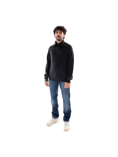 Sweter z golfem Lee wełniany czarny