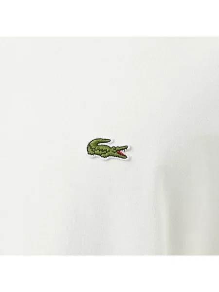 Lacoste T-Shirt Z Okrągłym Dekoltem Z Nadrukiem Oversize biały