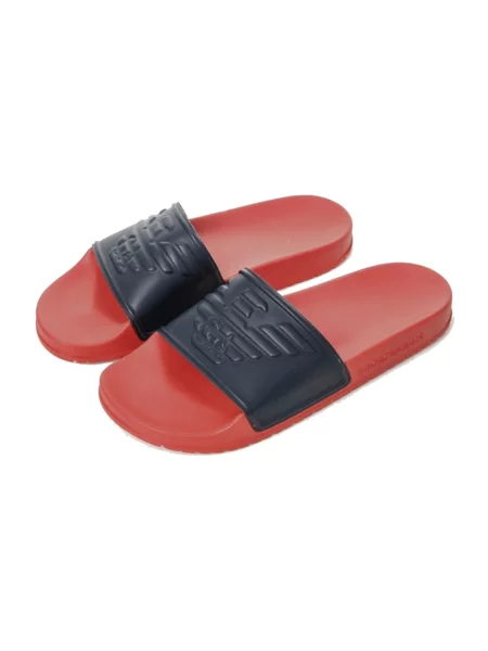 Klapki Emporio Armani z logo niebieskie