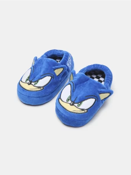 Sinsay Plyšové pantofle s 3D prvky Sonic the Hedgehog modrá