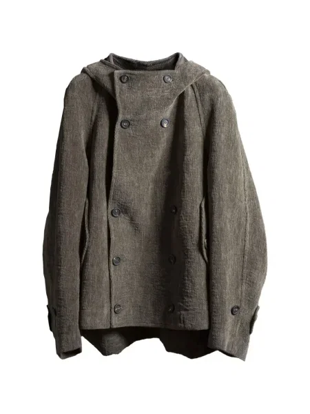 Jakna Ziggy Chen s kapuljačom dvoredan smeđa