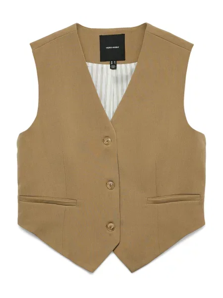 VERO MODA Vestă de costum VMTENA cappuccino maro