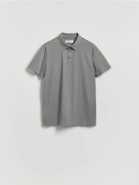 Reserved Koszulka polo slim jasnoszary