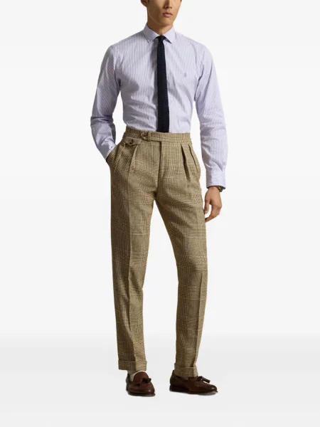 Dlouhá pruhovaná s límcem kšiltovka Polo Ralph Lauren modrá