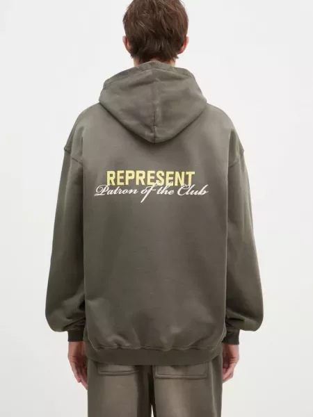 Represent hanorac de Patron Of The Club Hoodie barbati cu glugă cu imprimeu verde