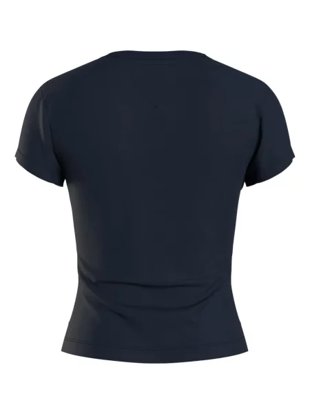 Tricou Tommy Jeans cu autograf albastru