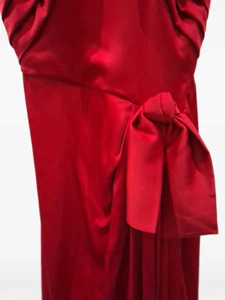Rochie maxi Elie Saab cu gât halter roșu