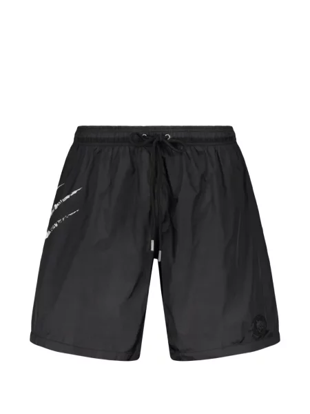 Slip de baie Plein Sport cu imagine cu cordon negru