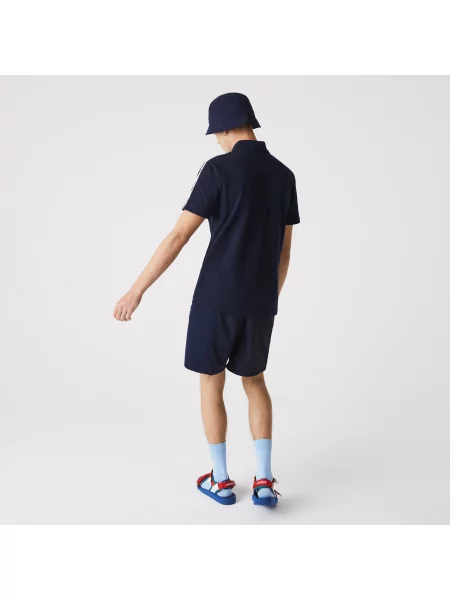 Lacoste Koszulka Polo Z Logo Marki Z Bawełny Regular Fit granatowa