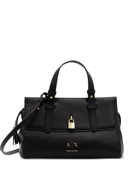 Geantă Armani Exchange cu imagine negru