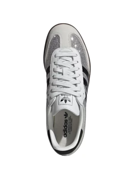 Adidas Originals Tenisky Samba Og S Ozdobnými Kamínky / světle šedá / černá bílá