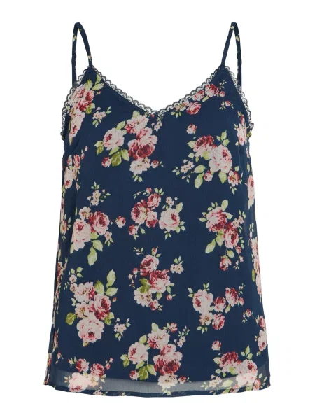 VILA Top VIEMMA bleumarin / oliv / verde deschis / pastel roșu