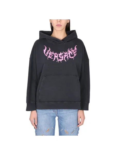 Bluza z kapturem Versace z kapturem czarna