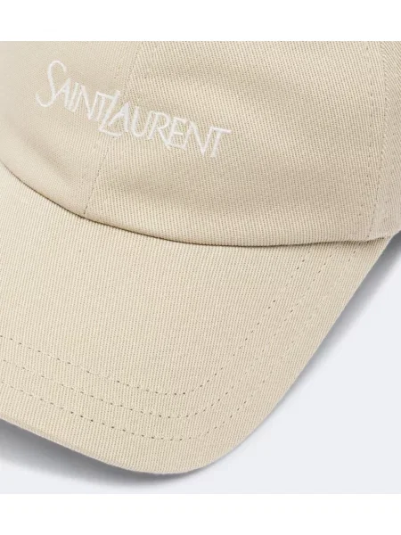 Șapcă Saint Laurent cu autograf bej