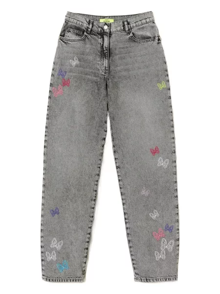 Blugi Twinset cu broderie gri