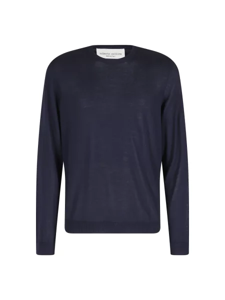 Sweter Roberto Collina niebieski