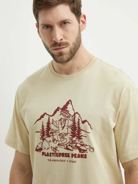 The North Face t-shirt z nadrukiem beżowy