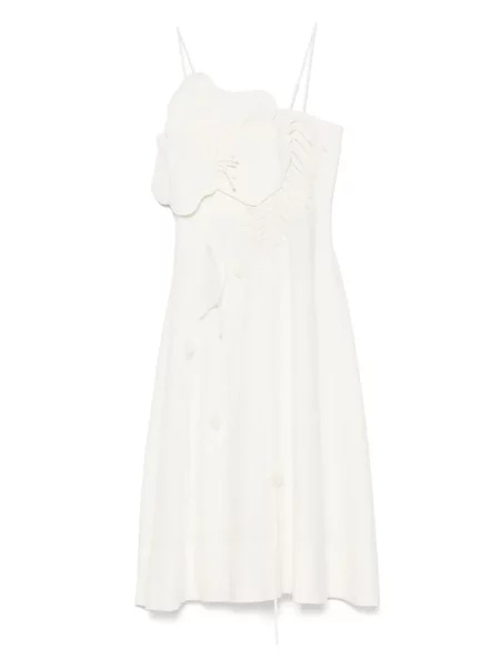 Sukienka midi Farm Rio w kwiatki do kolan garniturowa biała