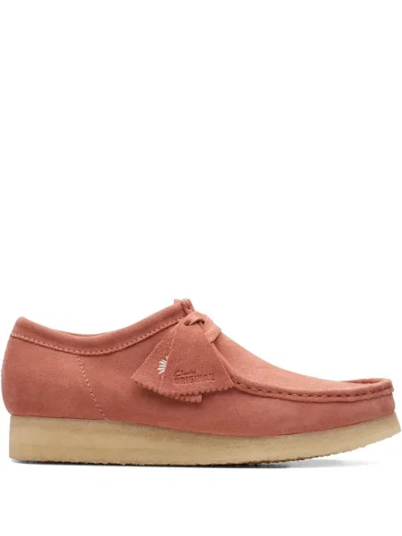 Pantofi Clarks Originals cu șireturi din piele de căprioară portocaliu